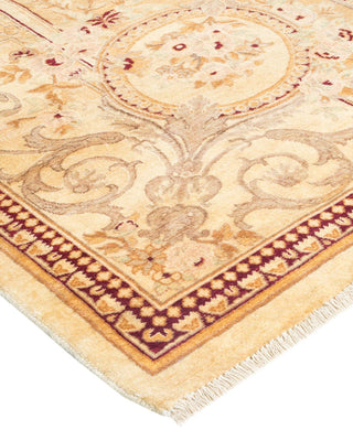 Traditional Mogul Ivory Wool Area Rug 6' 3" x 9' 6" - Solo Rugs