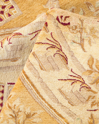 Traditional Mogul Ivory Wool Area Rug 6' 3" x 9' 6" - Solo Rugs