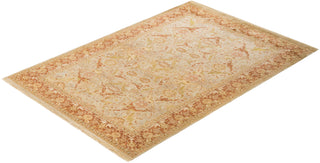 Traditional Mogul Ivory Wool Area Rug 6' 2" x 8' 10" - Solo Rugs