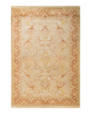 Traditional Mogul Ivory Wool Area Rug 6' 2" x 8' 10" - Solo Rugs