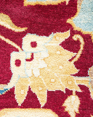 Traditional Mogul Red Wool Area Rug 9' 2" x 12' 5" - Solo Rugs