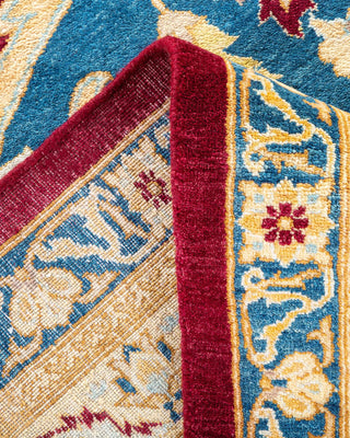Traditional Mogul Red Wool Area Rug 9' 2" x 12' 5" - Solo Rugs