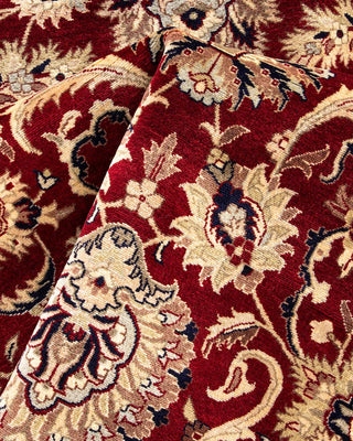 Traditional Mogul Red Wool Round Area Rug 10' 0" x 10' 2" - Solo Rugs