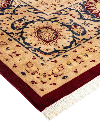 Traditional Mogul Red Wool Area Rug 10' 1" x 14' 8" - Solo Rugs
