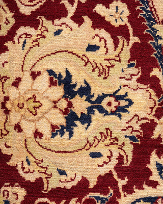 Traditional Mogul Red Wool Area Rug 10' 1" x 14' 8" - Solo Rugs