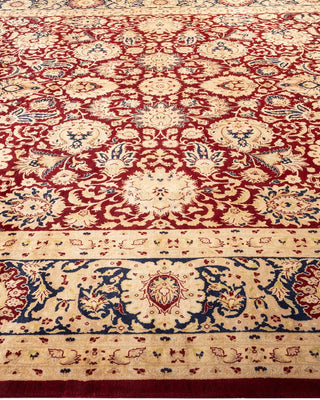 Traditional Mogul Red Wool Area Rug 10' 1" x 14' 8" - Solo Rugs