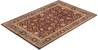 Traditional Mogul Red Wool Area Rug 10' 1" x 14' 8" - Solo Rugs