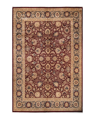 Traditional Mogul Red Wool Area Rug 10' 1" x 14' 8" - Solo Rugs