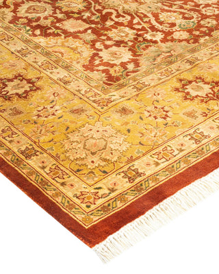 Traditional Mogul Orange Wool Area Rug 6' 3" x 9' 2" - Solo Rugs