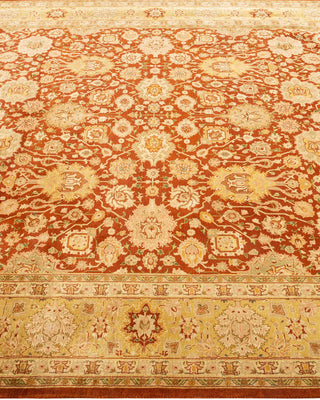 Traditional Mogul Orange Wool Area Rug 6' 3" x 9' 2" - Solo Rugs