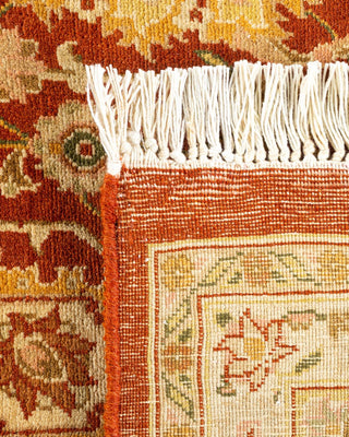 Traditional Mogul Orange Wool Area Rug 6' 3" x 9' 2" - Solo Rugs