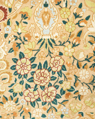 Traditional Mogul Yellow Wool Area Rug 9' 2" x 11' 10" - Solo Rugs