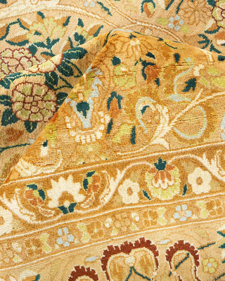 Traditional Mogul Yellow Wool Area Rug 9' 2" x 11' 10" - Solo Rugs