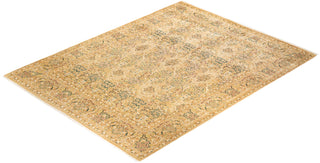 Traditional Mogul Yellow Wool Area Rug 9' 2" x 11' 10" - Solo Rugs