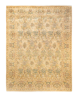 Traditional Mogul Yellow Wool Area Rug 9' 2" x 11' 10" - Solo Rugs