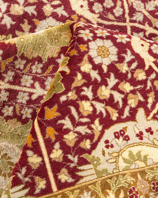 Traditional Mogul Orange Wool Area Rug 9' 2" x 12' 1" - Solo Rugs