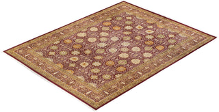 Traditional Mogul Orange Wool Area Rug 9' 2" x 12' 1" - Solo Rugs