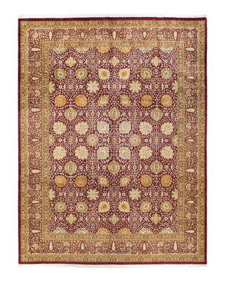 Traditional Mogul Orange Wool Area Rug 9' 2" x 12' 1" - Solo Rugs