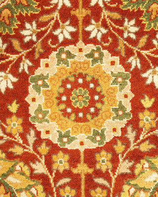 Traditional Mogul Orange Wool Area Rug 8' 1" x 13' 10" - Solo Rugs