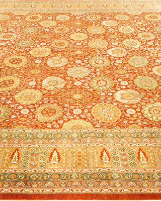 Traditional Mogul Orange Wool Area Rug 8' 1" x 13' 10" - Solo Rugs