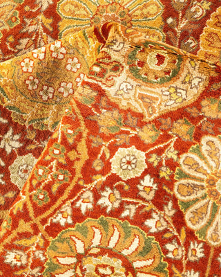 Traditional Mogul Orange Wool Area Rug 8' 1" x 13' 10" - Solo Rugs