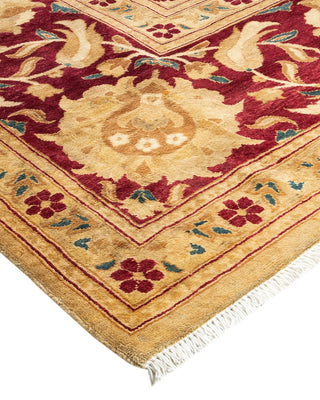 Contemporary Eclectic Yellow Wool Area Rug 9' 1" x 11' 10" - Solo Rugs