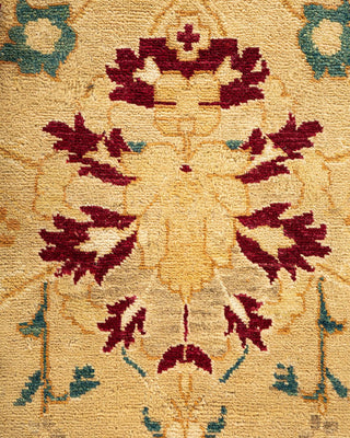 Contemporary Eclectic Yellow Wool Area Rug 9' 1" x 11' 10" - Solo Rugs