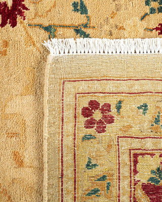 Contemporary Eclectic Yellow Wool Area Rug 9' 1" x 11' 10" - Solo Rugs
