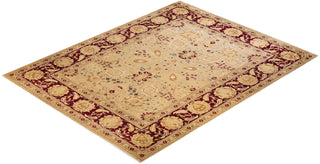 Contemporary Eclectic Yellow Wool Area Rug 9' 1" x 11' 10" - Solo Rugs