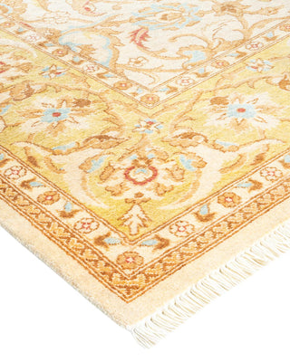 Contemporary Eclectic Ivory Wool Area Rug 6' 2" x 9' 4" - Solo Rugs
