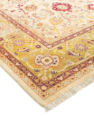 Traditional Mogul Ivory Wool Area Rug 6' 2" x 8' 10" - Solo Rugs