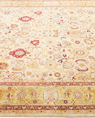 Traditional Mogul Ivory Wool Area Rug 6' 2" x 8' 10" - Solo Rugs