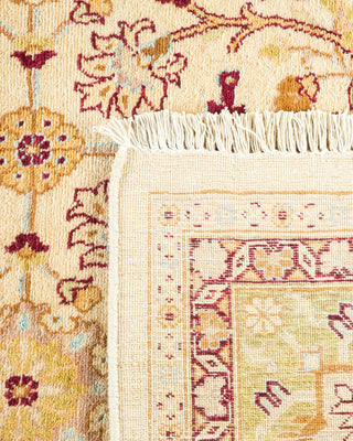 Traditional Mogul Ivory Wool Area Rug 6' 2" x 8' 10" - Solo Rugs