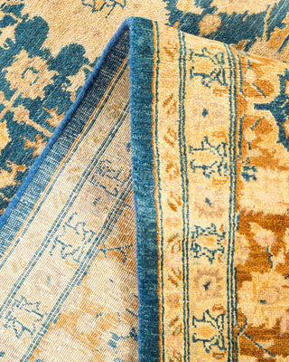 Traditional Mogul Blue Wool Area Rug 6' 1" x 9' 3" - Solo Rugs