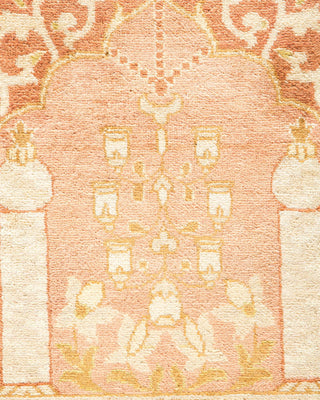 Traditional Mogul Pink Wool Area Rug 6' 1" x 8' 10" - Solo Rugs