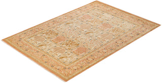 Traditional Mogul Pink Wool Area Rug 6' 1" x 8' 10" - Solo Rugs