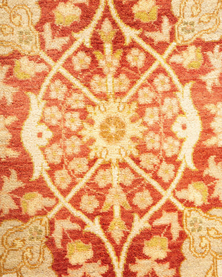 Traditional Mogul Orange Wool Area Rug 6' 1" x 9' 0" - Solo Rugs