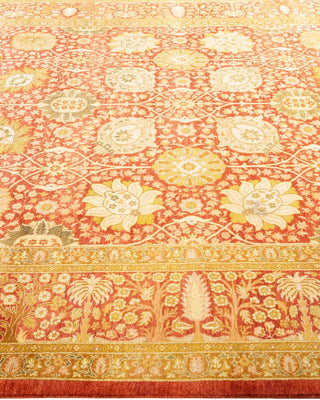 Traditional Mogul Orange Wool Area Rug 6' 1" x 9' 0" - Solo Rugs