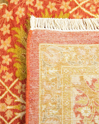Traditional Mogul Orange Wool Area Rug 6' 1" x 9' 0" - Solo Rugs