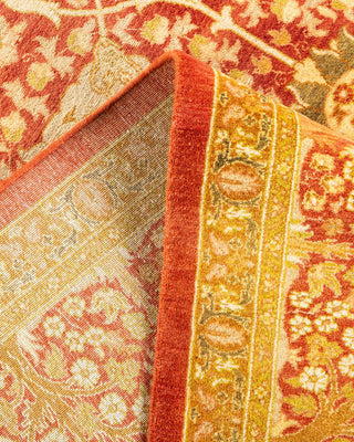 Traditional Mogul Orange Wool Area Rug 6' 1" x 9' 0" - Solo Rugs