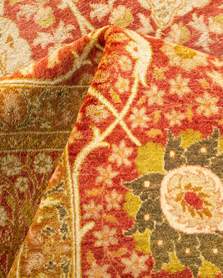 Traditional Mogul Orange Wool Area Rug 6' 1" x 9' 0" - Solo Rugs