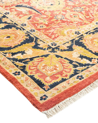Traditional Mogul Orange Wool Area Rug 6' 0" x 9' 5" - Solo Rugs