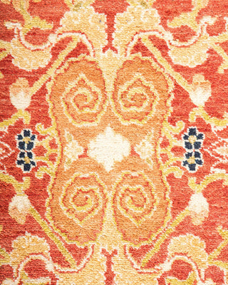 Traditional Mogul Orange Wool Area Rug 6' 0" x 9' 5" - Solo Rugs