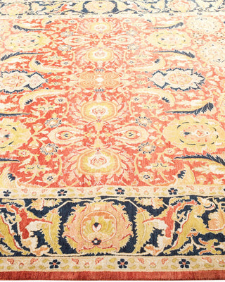 Traditional Mogul Orange Wool Area Rug 6' 0" x 9' 5" - Solo Rugs