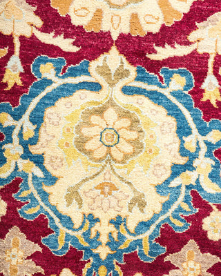 Traditional Mogul Red Wool Area Rug 6' 1" x 8' 9" - Solo Rugs
