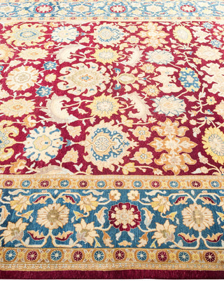 Traditional Mogul Red Wool Area Rug 6' 1" x 8' 9" - Solo Rugs