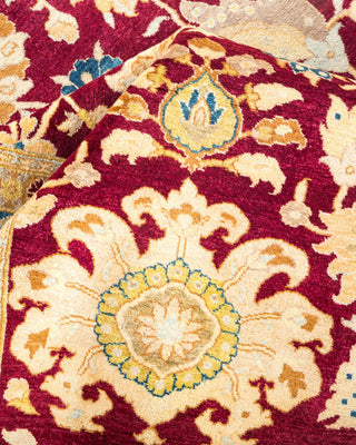 Traditional Mogul Red Wool Area Rug 6' 1" x 8' 9" - Solo Rugs