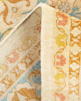 Traditional Mogul Ivory Wool Area Rug 6' 1" x 8' 6" - Solo Rugs
