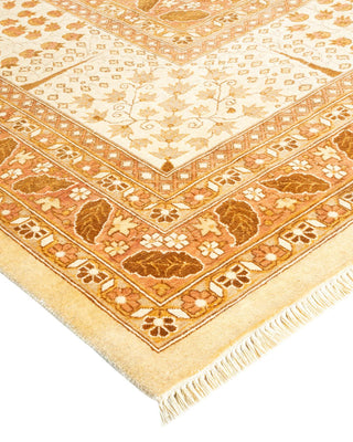 Traditional Mogul Ivory Wool Area Rug 9' 2" x 12' 2" - Solo Rugs