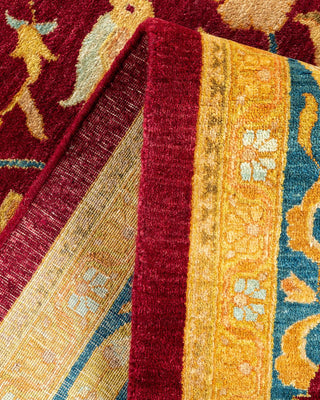 Traditional Mogul Purple Wool Area Rug 8' 0" x 10' 3" - Solo Rugs